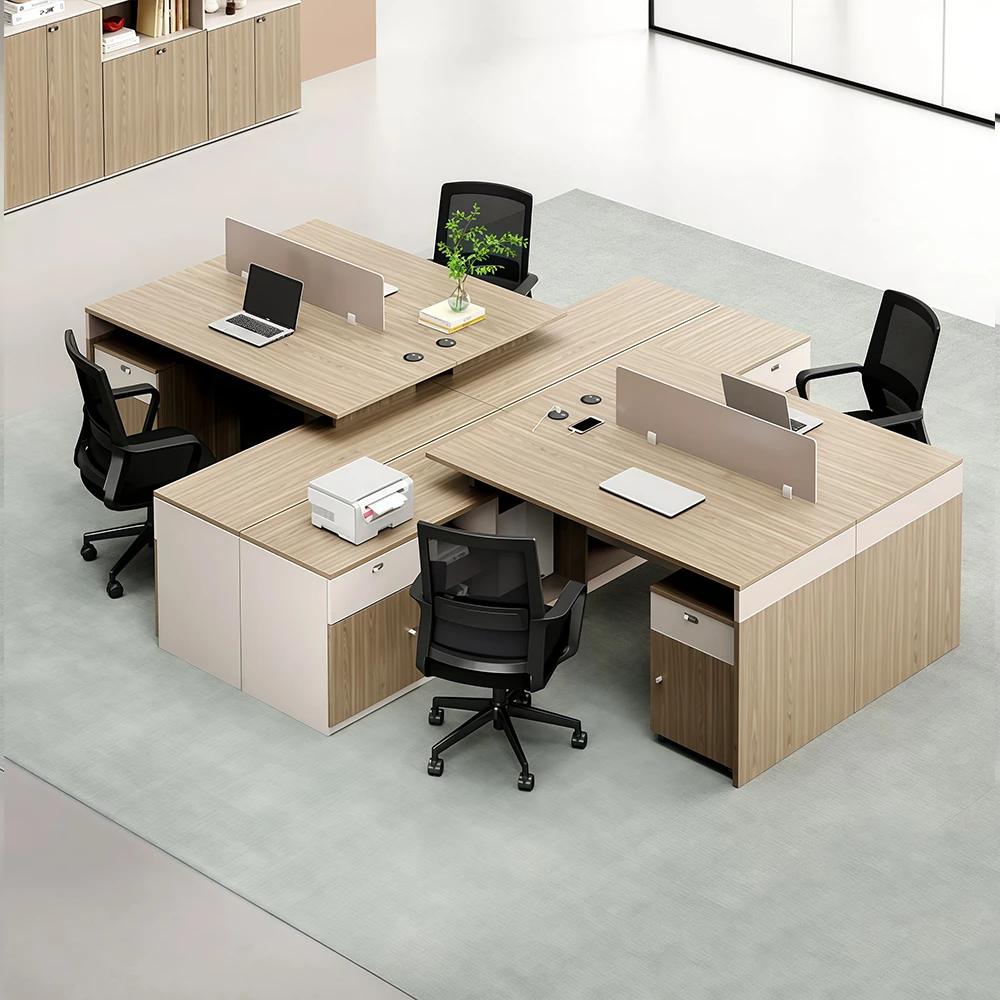 Staff Office Desk with Partition & Storage Cabinet - image 2