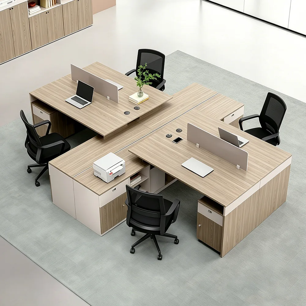 Staff Office Desk with Partition & Storage Cabinet - image 3