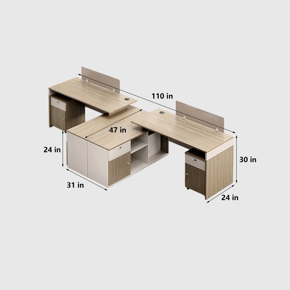 Staff Office Desk with Partition & Storage Cabinet - image 8