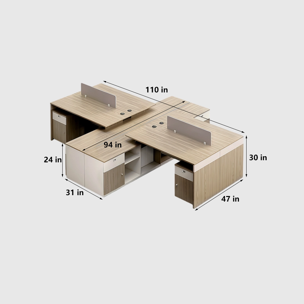 Staff Office Desk with Partition & Storage Cabinet - image 9